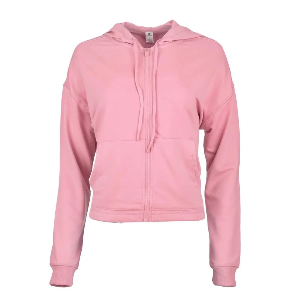 NWT $45 90 Degree by Reflex Women's Terry Brushed Hoodie Jacket